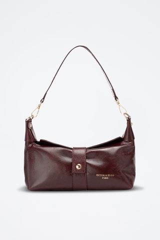 Sac porté épaule en cuir - Bordeaux
