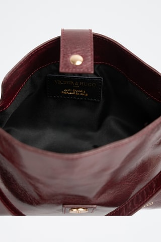 Sac porté épaule en cuir - Bordeaux