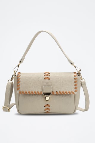 Bandolera de piel Rima - Camel y beige