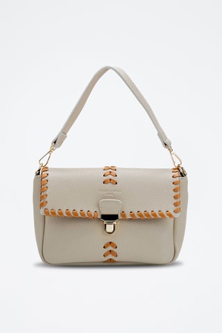 Bandolera de piel Rima - Camel y beige