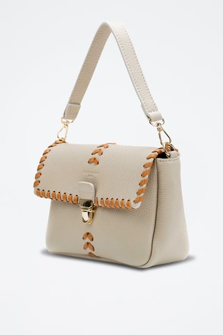 Bandolera de piel Rima - Camel y beige