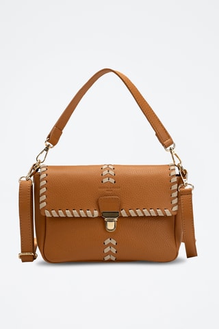 Bandolera de piel Rima - Camel y beige