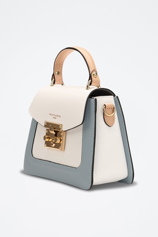 Bandolera de piel Eyna - Blanco y azul