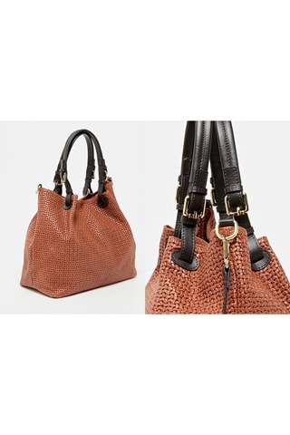 Bolso de piel Reina - Marrón