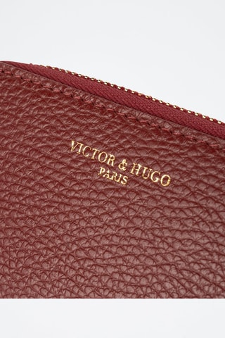 Monedero de piel Kam - Rojo y dorado