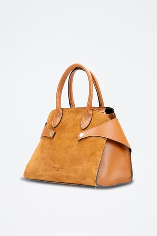 Bandolera de piel Clare - Camel