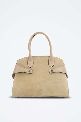 Bandolera de piel Clare - Beige