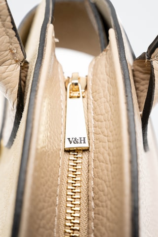Bandolera de piel Clare - Beige