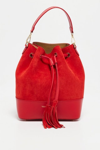 Bolso saco de piel Livy - Rojo