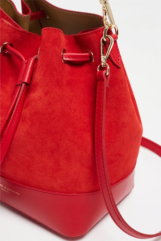Bolso saco de piel Livy - Rojo