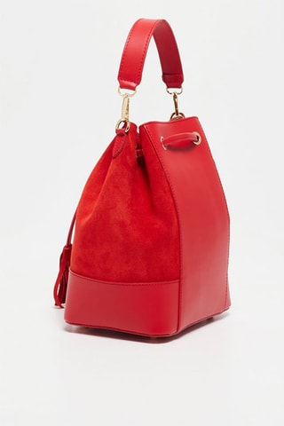 Bolso saco de piel Livy - Rojo