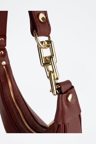 Bolso de piel Tivo - Rojo y dorado