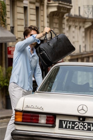 Bolsa de viaje de piel Claude - Negro
