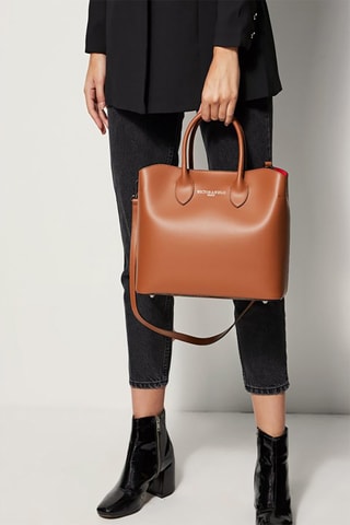 Bolso de piel Nisa - Marrón