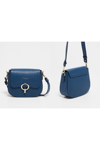 Bandolera de piel Silvia - Azul