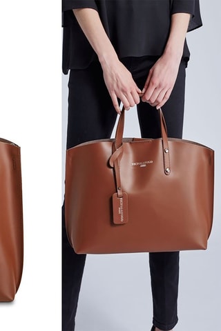 Bolso de piel y  bolso de mano de piel Livel - Marrón