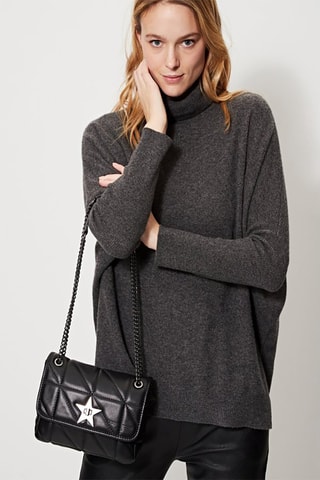 Bandolera de piel Lisy - Negro