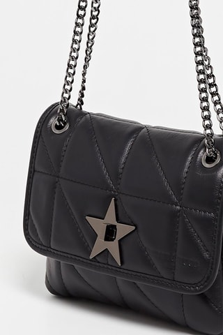 Bandolera de piel Lisy - Negro