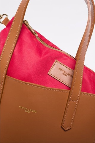 Bolso shopper de piel Bold - Marrón