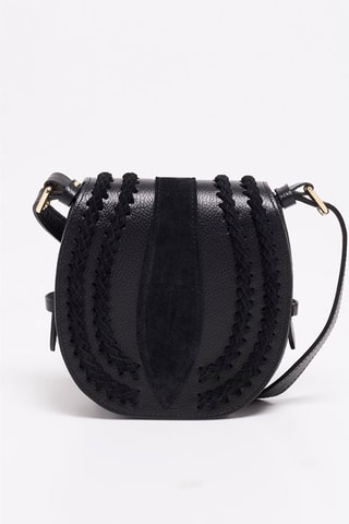 Bandolera de piel et nubuck Mets - Negro