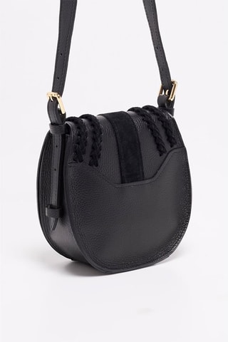 Bandolera de piel et nubuck Mets - Negro