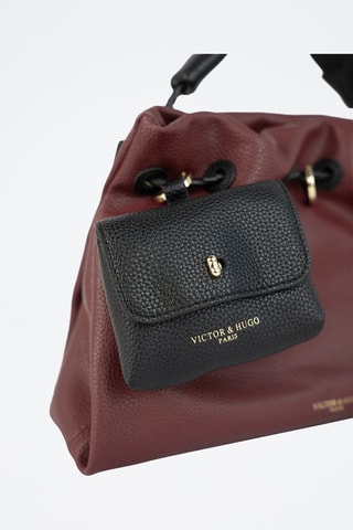 Bolso de piel Yera - Negro y rojo