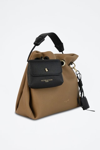 Bolso de piel Yera - Gris y negro
