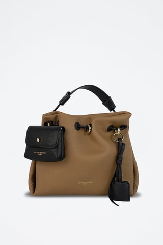 Bolso de piel Yera - Gris y negro
