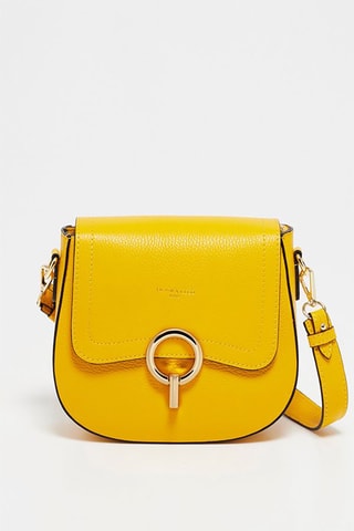 Bandolera de piel Silvia - Amarillo