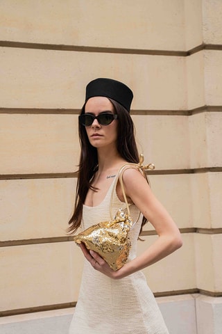 Bolso saco de lentejuelas Neza  - Dorado