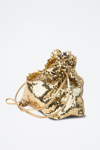 Bolso saco de lentejuelas Neza  - Dorado