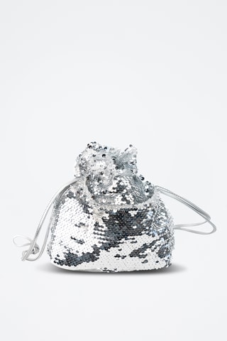 Bolso saco de lentejuelas Neza  - Plateado
