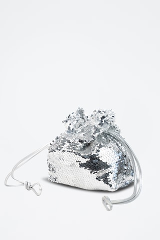Bolso saco de lentejuelas Neza  - Plateado