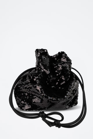 Bolso saco de lentejuelas Neza  - Negro