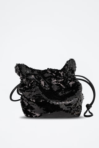 Bolso saco de lentejuelas Neza  - Negro