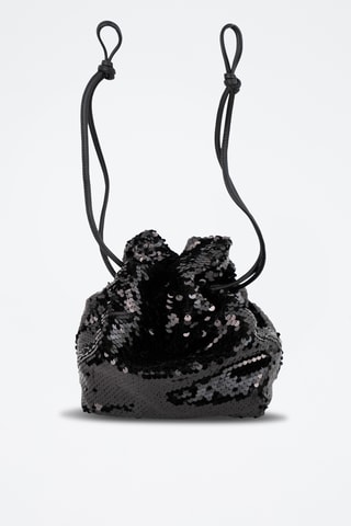Bolso saco de lentejuelas Neza  - Negro