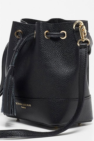 Bolso saco de piel Mini Livy - Negro