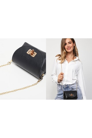 Bandolera de piel Brise - Negro