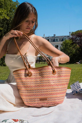 Bolso shopper de piel Solea  - Marrón