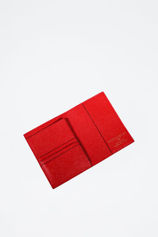 Tarjetero de piel Dina - Rojo