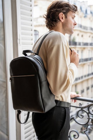 Mochila de piel Mini Lou - Negro