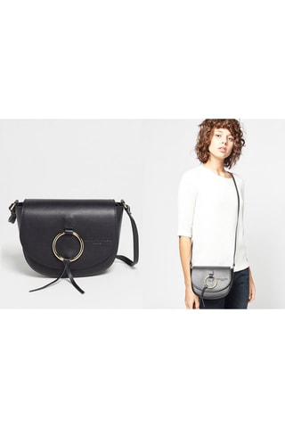 Bandolera de piel Christian - Negro