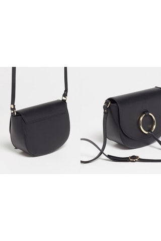 Bandolera de piel Christian - Negro