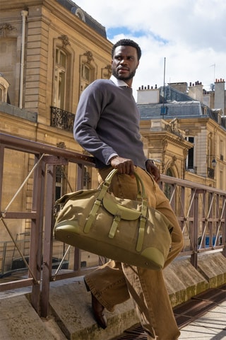 Bolsa de viaje de piel Charly - 29 cm - Verde