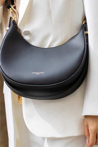 Bolso de piel Bruna  - Negro