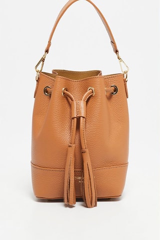 Bolso saco de piel Mini Livy  - Marrón