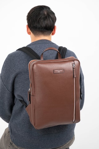 Mochila de piel Valencia - Marrón
