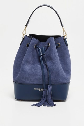 Bolso saco de piel Livy - Azul