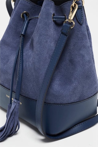 Bolso saco de piel Livy - Azul