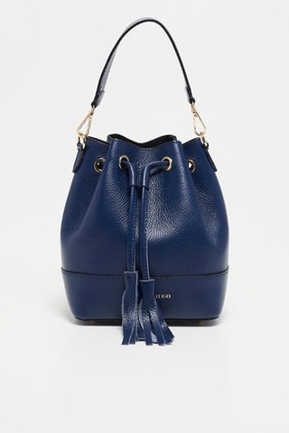 Bolso saco de piel Mini Livy - Azul